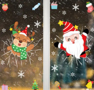 Jultomte Älg Snö Fönsterdekal