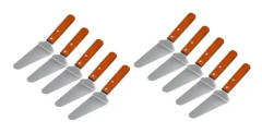 10 st Pajserver Kakstöd Transmission Triangel Spade Spatel Trähandtag Spade Rostfri S