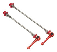 CANSUCC 2st Cykelhjulspett Aluminiumlegering Quick Release Titanium Legering Stång för Mountainbikes Landsvägscyklar Röd