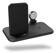 Zens Aluminium Series 4 in 1 - Trådlöst laddställ + växelströmsadapter - 45 Watt - Apple Fast Charge, FC (USB) - på kabel: USB-C - svart