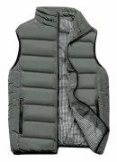 Vadderade dunväst för män Vinter Casual Work Outdoor Pufferfickor Green XL
