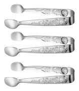 3 st mini serverings tänger, roséguld rostfritt stål sockerbitstänger,
