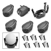 6-delad uppsättning med golfbollsplockare (svart), Saver Putter Grip Retriever Mini hopfällbar plastklo Gripper Sugkopp Golftillbehör