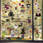 173 st Halloween-fönsterklistermärken Dekaler för fönsterglas Dekoration, ZQKLA