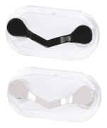 Svart+Silver Magnetisk Glasögonhållare, 2-pack Rostfritt Stål Glas