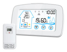(Vit) Väderstation Stor LCD Digital Termometer Hygrometer I
