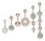 6PCS Kirurgiskt Stål Hängande Navel Mage Knapp Ring Bar Böjd Bar