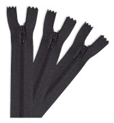 3-pack - Nylonlås med stängd ände. Perfekt för sömnad, klänningstillverkning, kjolar, väskor, kuddar, hantverksprojekt Black