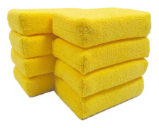 Skumgummisvamp mikrofiber, vaxapplicering 4 st, gul 12 * 8 *