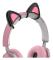 1 par hörlurar kattöron söt universell Bluetooth-kompatibel headset silikon kattunge öron dekoration hörlurar tillbehör (färg: svart) (hy)