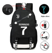 Ronaldo USB Ryggsäck Skolväska För Teenage Fotboll Ryggsäck yz