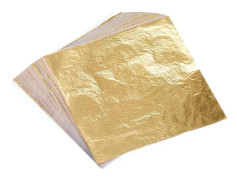 100 ark imitation guldblad för konst, förgyllning, dekoration, 14 x 14 cm
