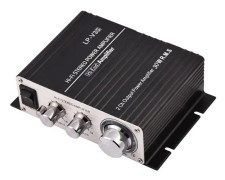 Mini 2-kanals HiFi-stereo bilstereoeffektförstärkare digital förstärkare svart