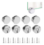 8 stycken klämmor med skruvar - 22mm runda glas-spegelklämmor zink