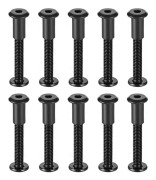 Skruvstolpe Passar för 5/16\"(8mm) Håldia, Hane M6x50mm Bindningsbultar Läderfäste Kolstål Svart 10 Set