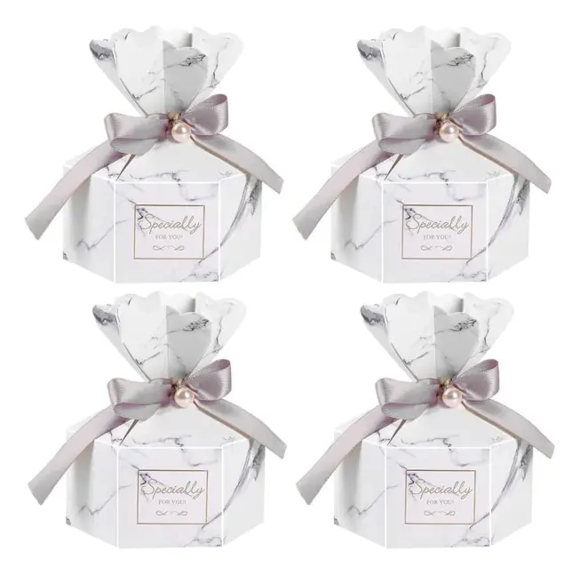 50 st presentförpackning, bröllopspresentförpackning, godislåda, presentförpackning med band, lämplig för kakor