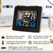 Väderstation Trådlös inomhus- och utomhustermometer med kalender och justerbar bakgrundsbelysning