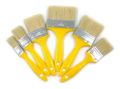 6-delad platt penselset, penselset med plasthandtag, pensel