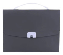 Bärbar ficka A4 Business Document Organ Bag Mapp Förvaring Organizer Testpappershållare Pack Svart