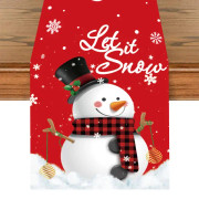 Mub- Christmas Tablecloths Santa Claus Snowflake red flower Tablecover Stain-Resistant tablerunner for Christmas table decorations XS0305-936