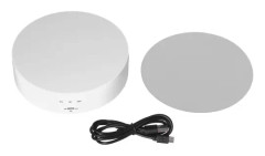 Motoriserat roterande displayställ 138 mm elektriskt roterande skivspelare 3 hastigheter justerbart USB -drivet smyckesdisplay fäste Vit