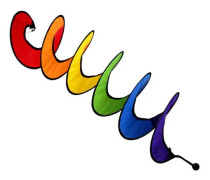 1 st färgglad spiralvindkvarn tältvindsnurra för trädgårdsdekorationer (färg)