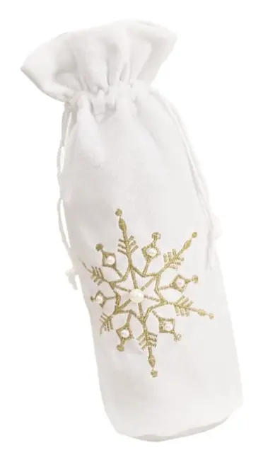 Snowflake Burlap vinflaska presentpåse (2st)