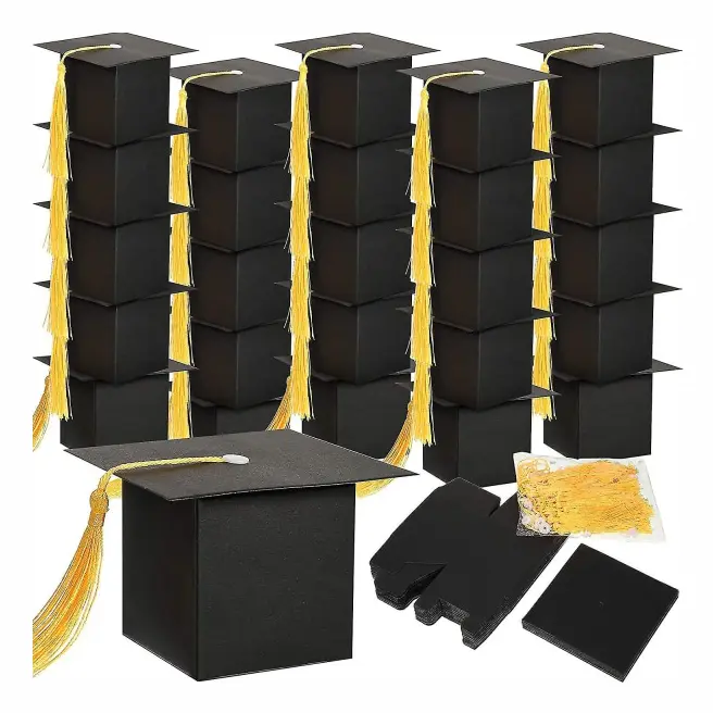 50-pack examensgodisboxar Diy examensmössor Kompatibla med presentfestdekoration