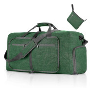 65L Packable Duffel Bag med skofack Unisex Resväska Vattentålig Duffel Bag (Mörkgrön) Dark green