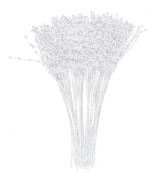 100 st pärlstavar bröllop brud brudgummar pärlstammar bröllop pärlblomma spray (vit) white