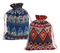 Bomullssnöre Dragkedja Organizer Fickor (Röd, Blå) 20 Pack