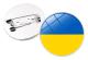 Ukraina Flaggmärke (Fred), Diameter 25mm (Stil 1)