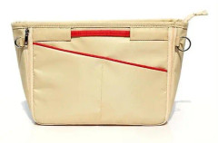 Khaki Liten Nylon Resväska Kan Expandera Kosmetisk Förvaringsväska (19cm*8cm*14.5cm)