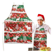 Röd och grön God Jul förkläde Nyhet Klassisk linne ren