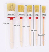 5 st Premium Natural Boar Hair Detail Borst Set, Automotive Detailing Borstar