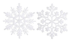 20 st Plast Jul Glitter Snowflake Ornament Xmas Tree Decor