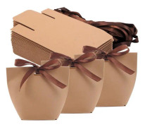 Kraftpappersgodisaskar, söta bröllopsfavoritaskar, DIY-festpresentpåsar, kreativa pappersgodislådor, kraftpappersfärg, 50-pack