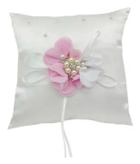 Bröllopstillbehör Kudde Brudring Stöd Festdekoration 20*20cm Kudddekor Vit Rosa Lila Mörkblå Romantisk（Rosa）