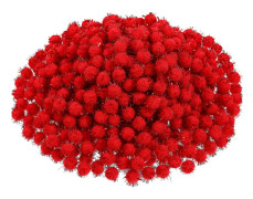 600 stj 600 stj jul glitter pom poms konst och hantverk gör bollar för julhantverk festtillbehör (röd)