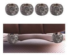4-pack bilhuvudstöd kragar, bilhuvudstöd kragar ringar dekor bling kristall diamant (blank svart) glossy black
