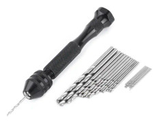 Mini handborr med 25 HSS-spiralborrset, 0,3-3,6 mm greppområde chuck handvridborr