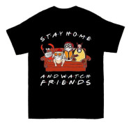 Stanna hemma och watch på Friends enorma T-shirt