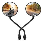 Par av 8mm svarta runda plastspegelersättning för 50cc 70cc 90cc 110cc 125cc 150cc 200cc 250cc ATV Motorcykel Motorcykel