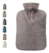 Varmvattenflaska med fodral, 2L PVC-varmvattenpåse för nacke, axelsmärta och handvärmare, mensvärk, varmkompress och kall terapi (grön)