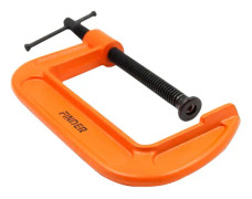 1 st Premium Heavy Thicken G-typ handskruvklämma med kolstålsstav (1 tum)-orange