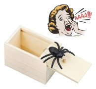 Trä Prank Spindel Skrämma Box för Festgåvor