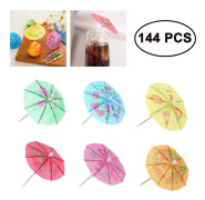 Cocktail paraply papper, 144 bitar av papper Cocktail dekoration Dryck Frukt tandpetare ， Tropiska Hawaiian party drink dekorationer för fiesta,