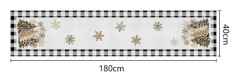 Mub- 13*72in Merry Xmas Watercolor Snowflake Home kitchen Decoration Party Supply Buffalo Plaid Christmas Trees Table Runner G+15.7*71in