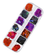 IC 1 STK Halloween Nail Paljetter, Pumpa Fladdermus Nail Art Paljetter style 3