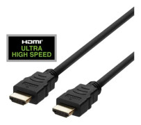 DELTACO - Ultra High Speed - HDMI-kabel - HDMI hane till HDMI hane - 3 m - skärmad - svart - 8K60Hz stöd, 4K120Hz stöd